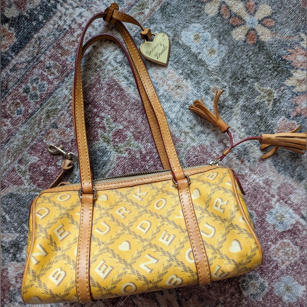 Dooney & Bourke Signature Yellow Coated Satchel Shoulder Bag